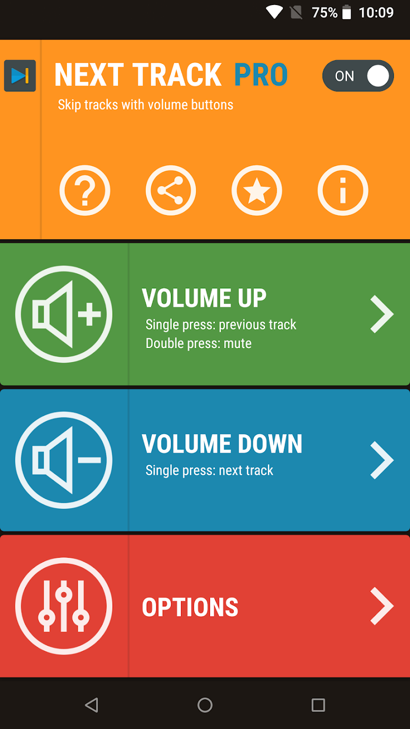 Next Track: Skip tracks with volume buttons