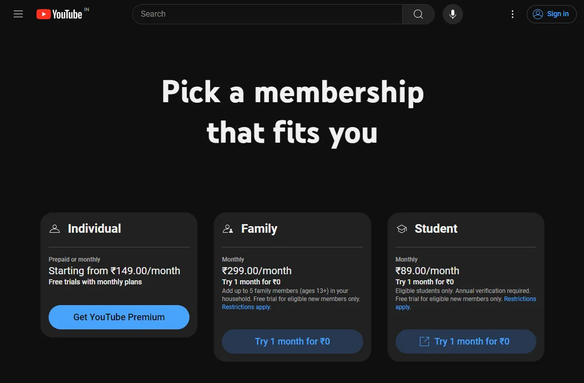 YouTube Premium prices hiked in India