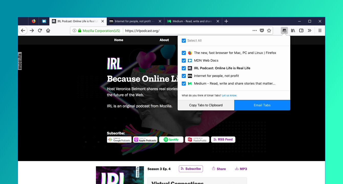 Email Tabs (for Mozilla Firefox)