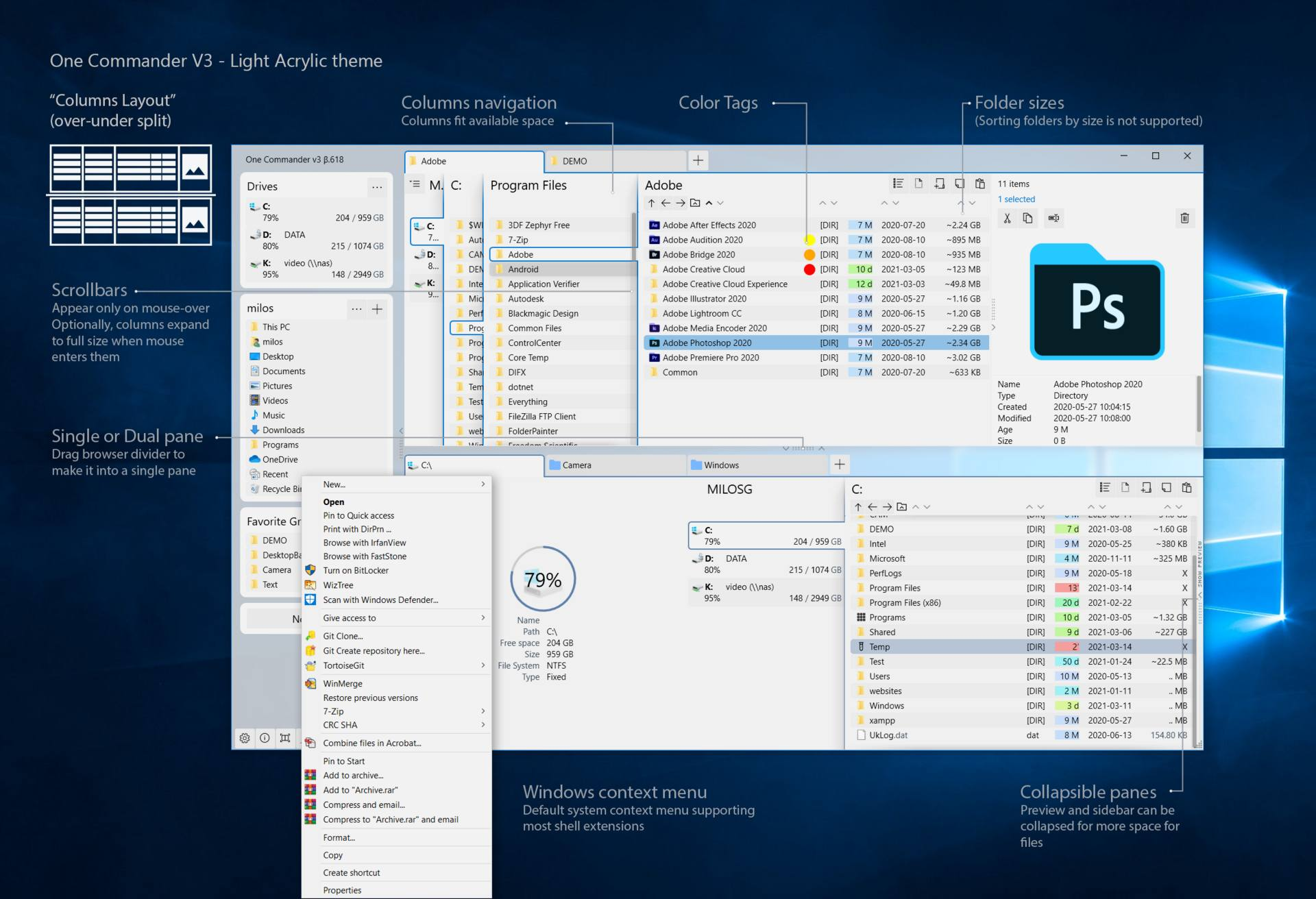 One Commander Light Acrylic Theme